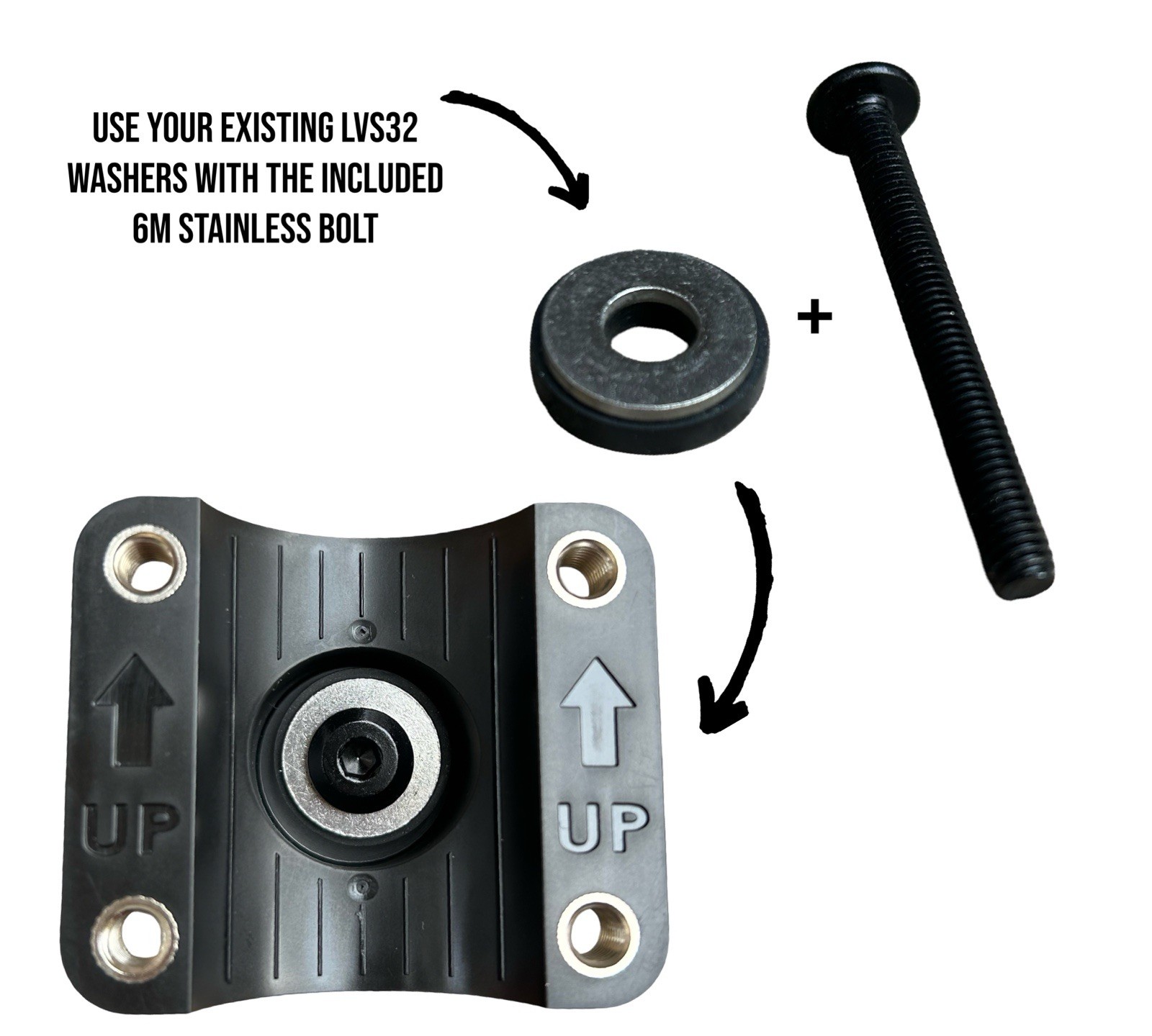 LVS-32 0° Mount Extension For Garmin Livescope -Fits Stock 8° Mount- LVS32 only