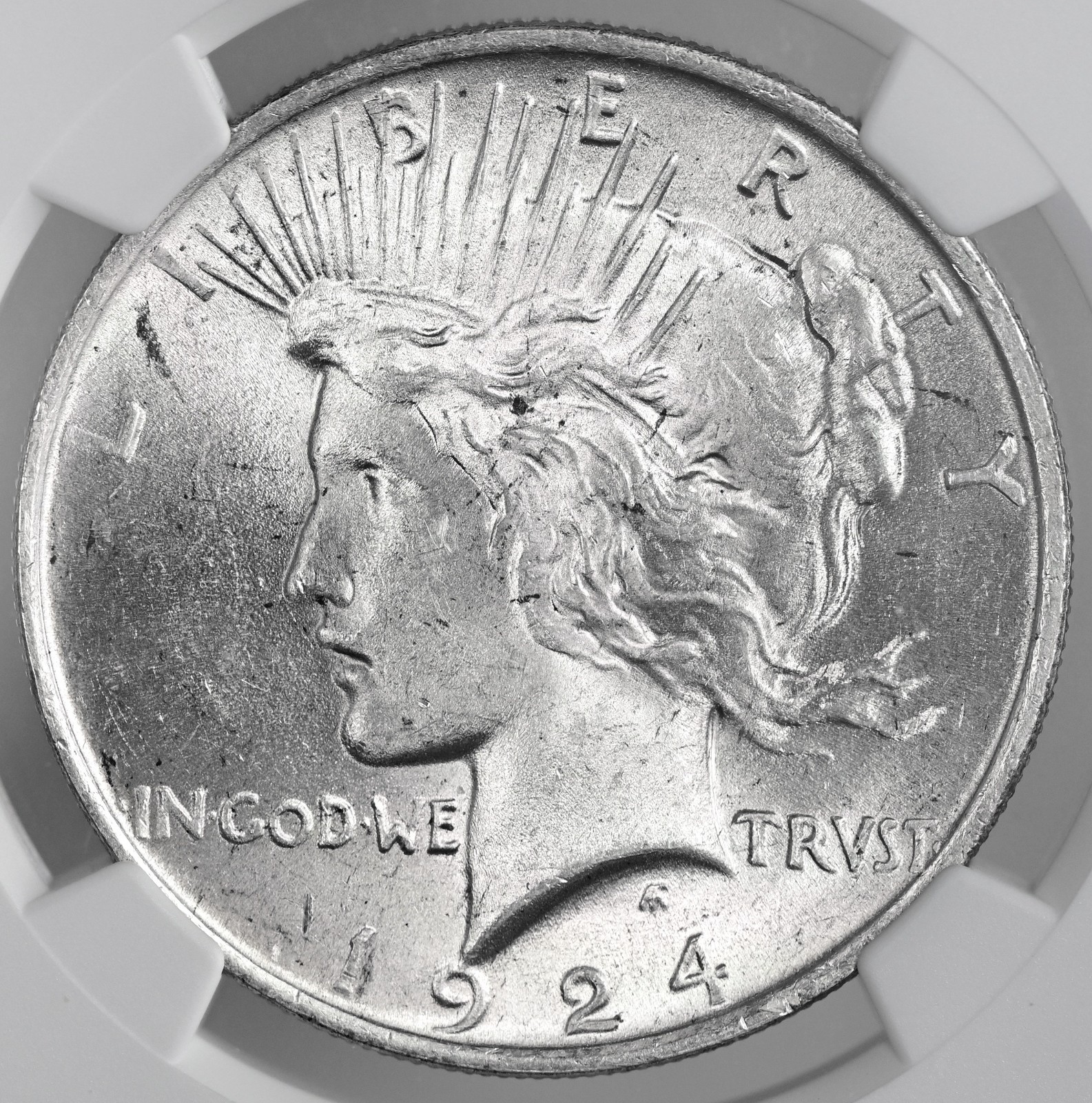 1924-P $1 PEACE SILVER DOLLAR "PHILADELPHIA MINT" NGC MS63 #8678136-010