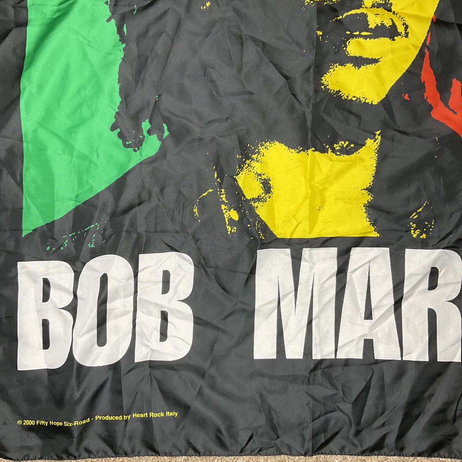 Vintage Bob Marley One Love Reggae Rasta Banner Wall Hanging Decor Y2K Year 2000