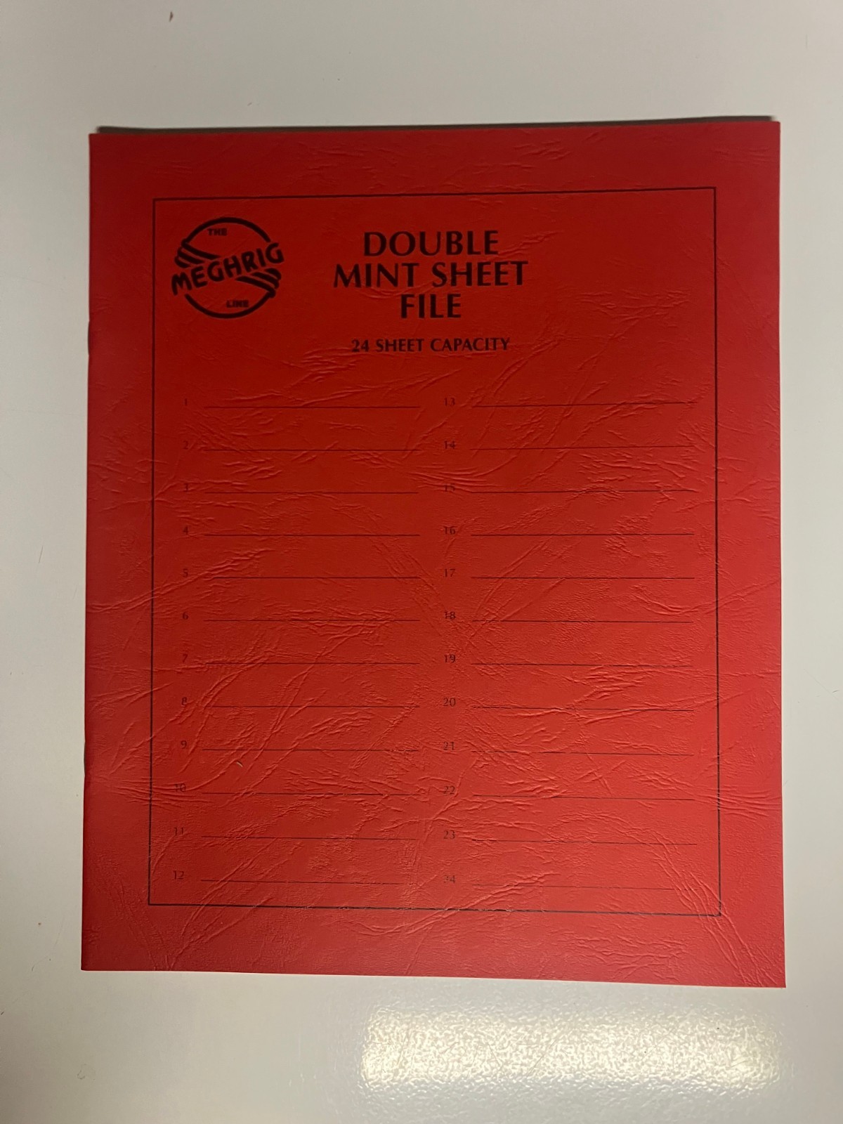 Meghrig Double Mint Sheet File - 24 Sheet Capacity - RED