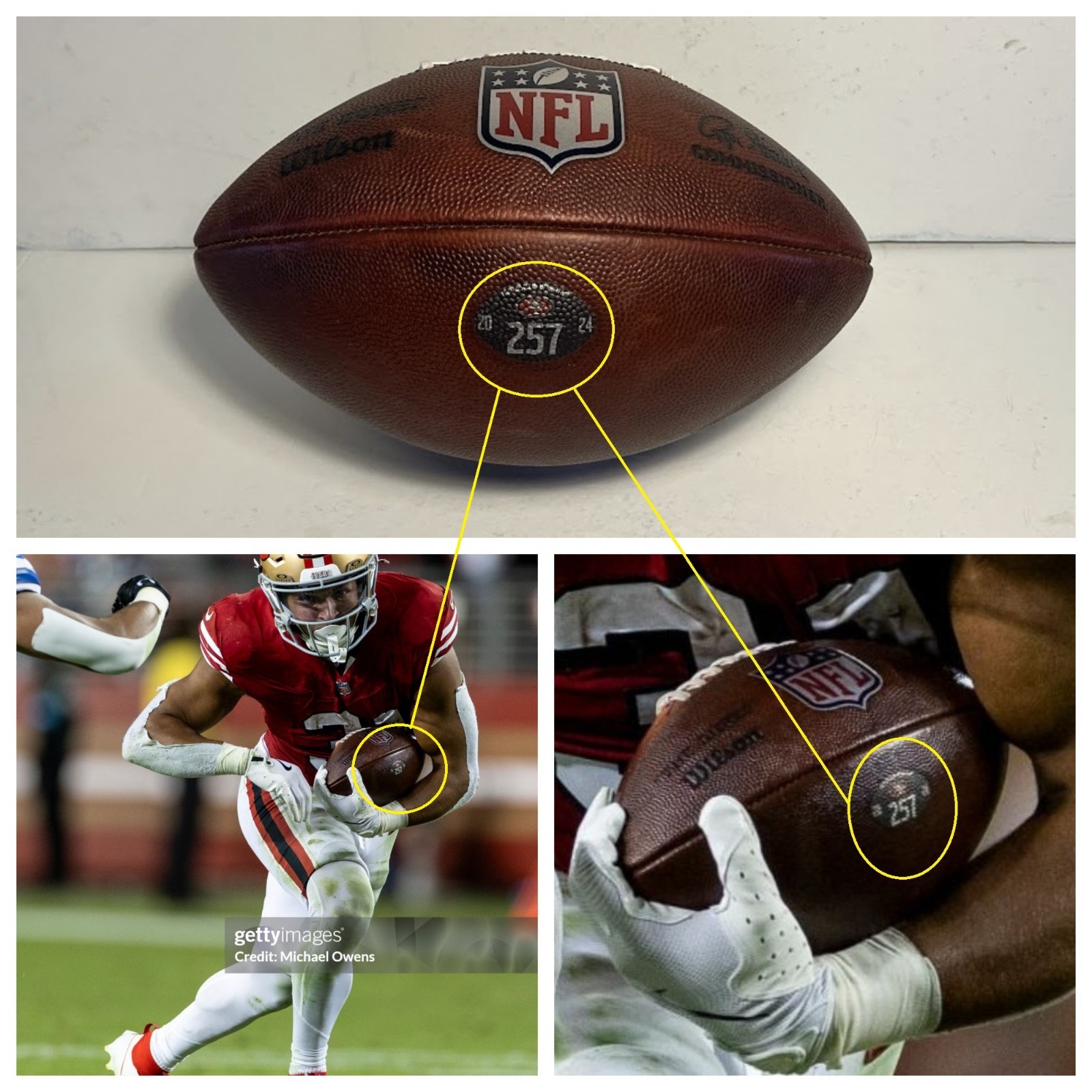 Brock Purdy San Francisco 49ers Photo Matched Game used Football vs Cowboys 2024