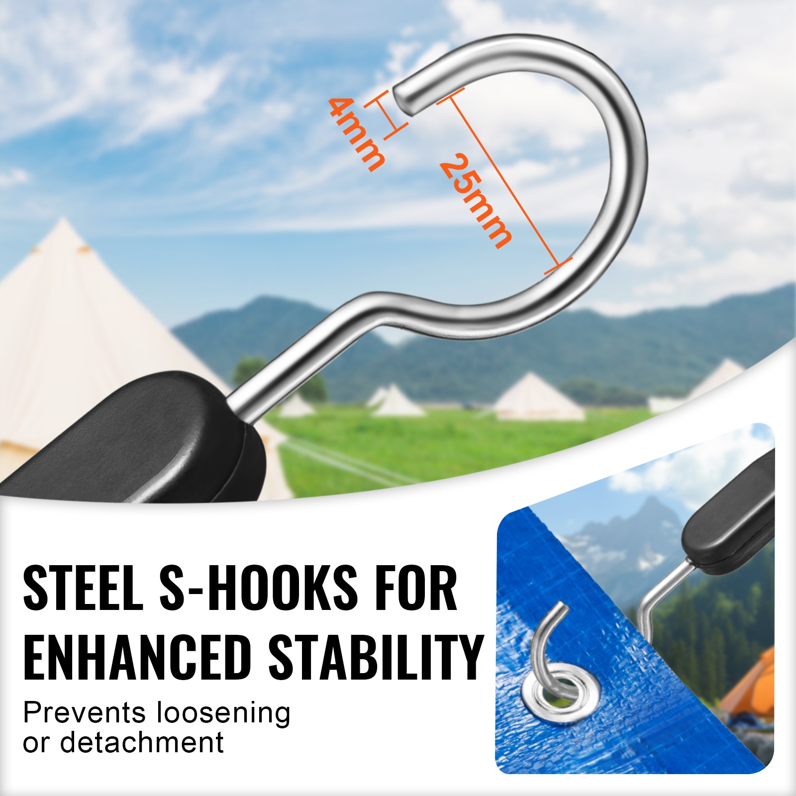 4 Pack 40" Bungee Straps Set Heavy Duty Rubber Bungee Cord w/Steel S-Hook