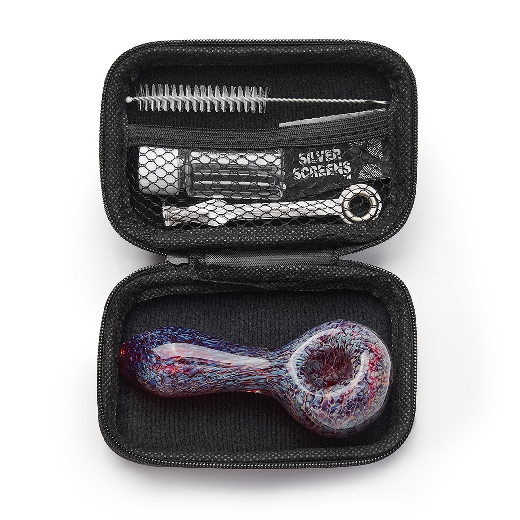 4" Lava Style Tobacco Smoking Glass Pipe Collectible Handmade Pipes with Box