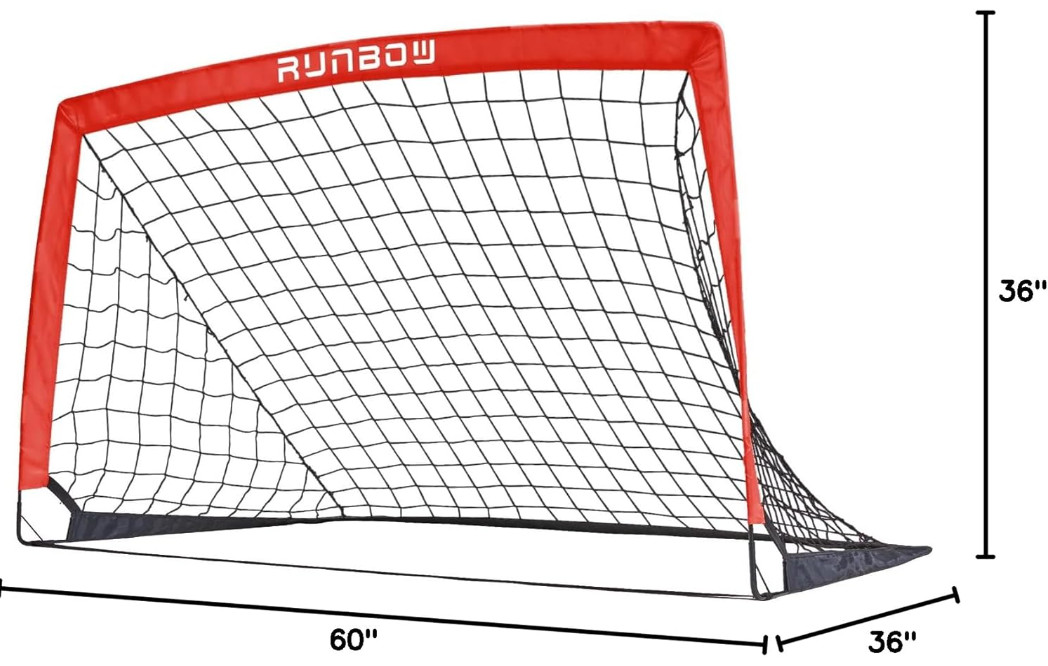 2x Portable Kids Soccer Goal Set 5x3FT Backyard Pop Up Soccer Net with Carry Bag