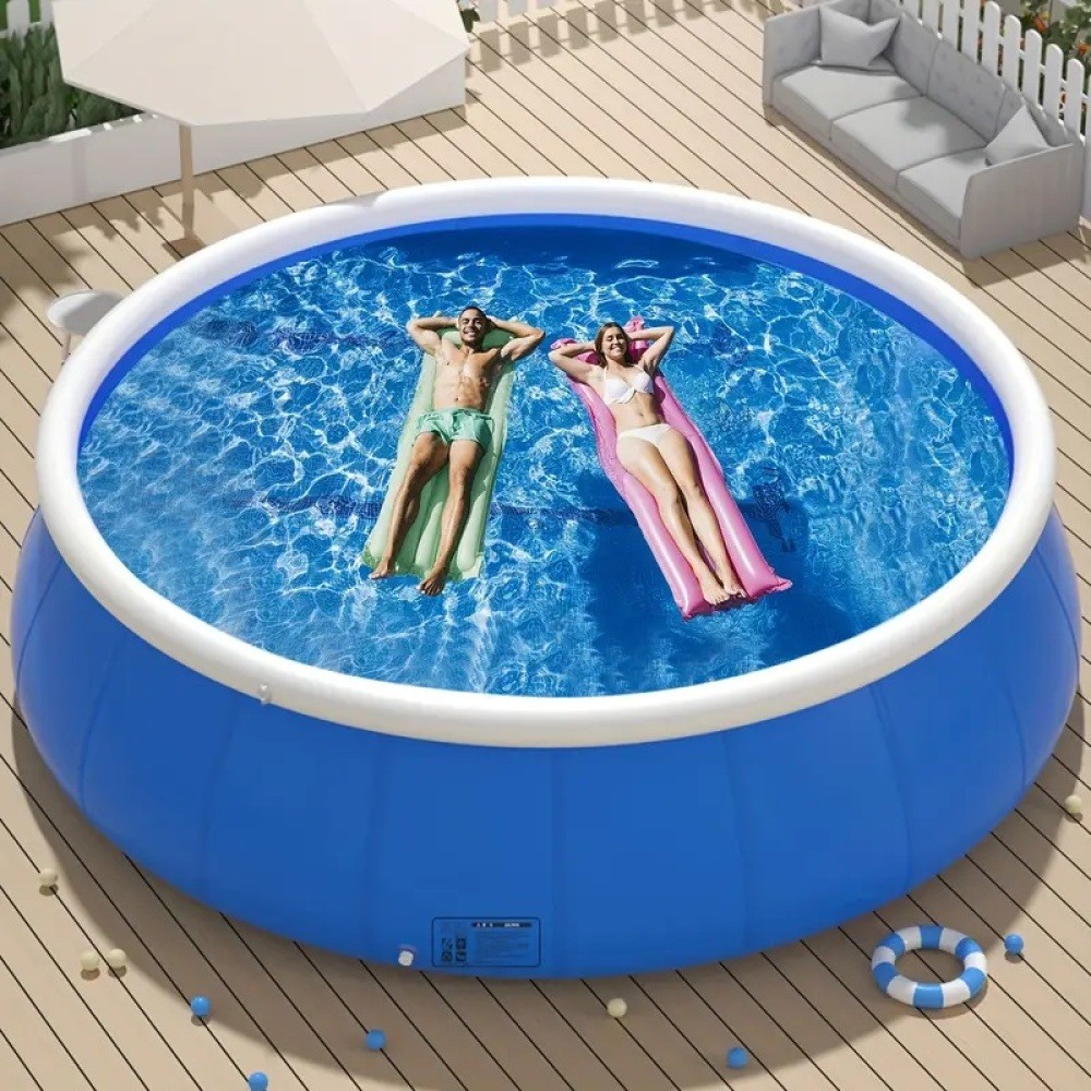 240cm Blue PVC Inflatable Swimming Pool for Garden Backyard