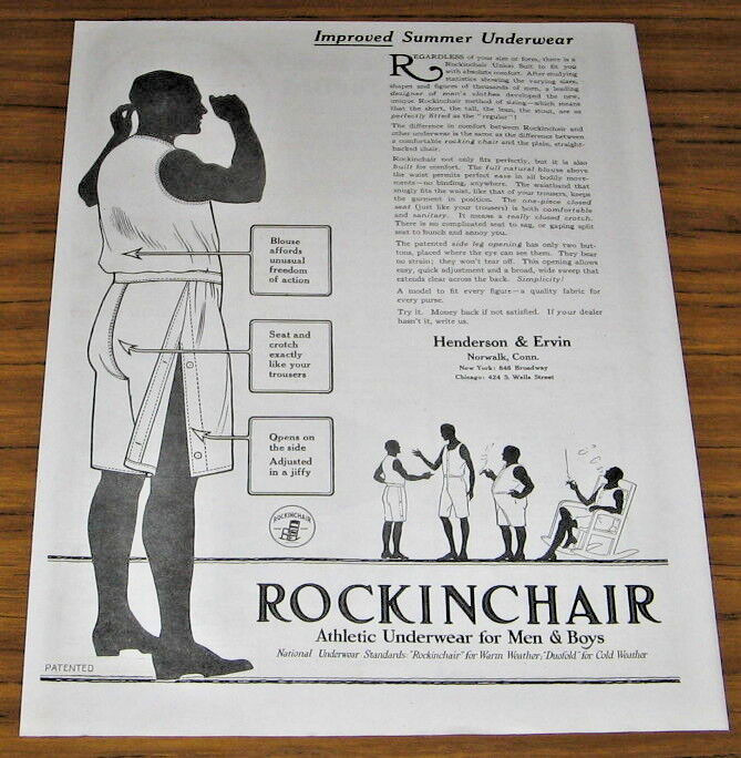 1918 Vintage Ad Rockinchair Athletic Underwear for Men & Boys