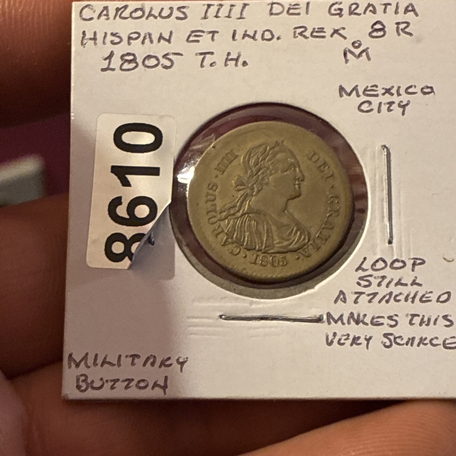 1805 Mexico Military Button