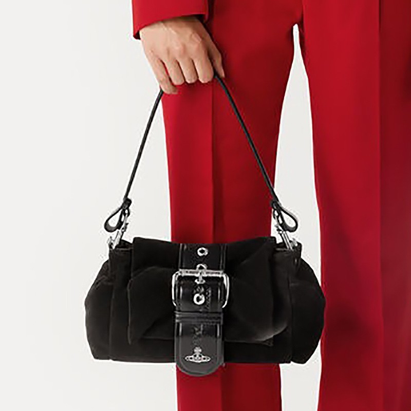 Vivienne Westwood Hazel Treasure Handbag Suede Black outlet F/S JP [DDP]