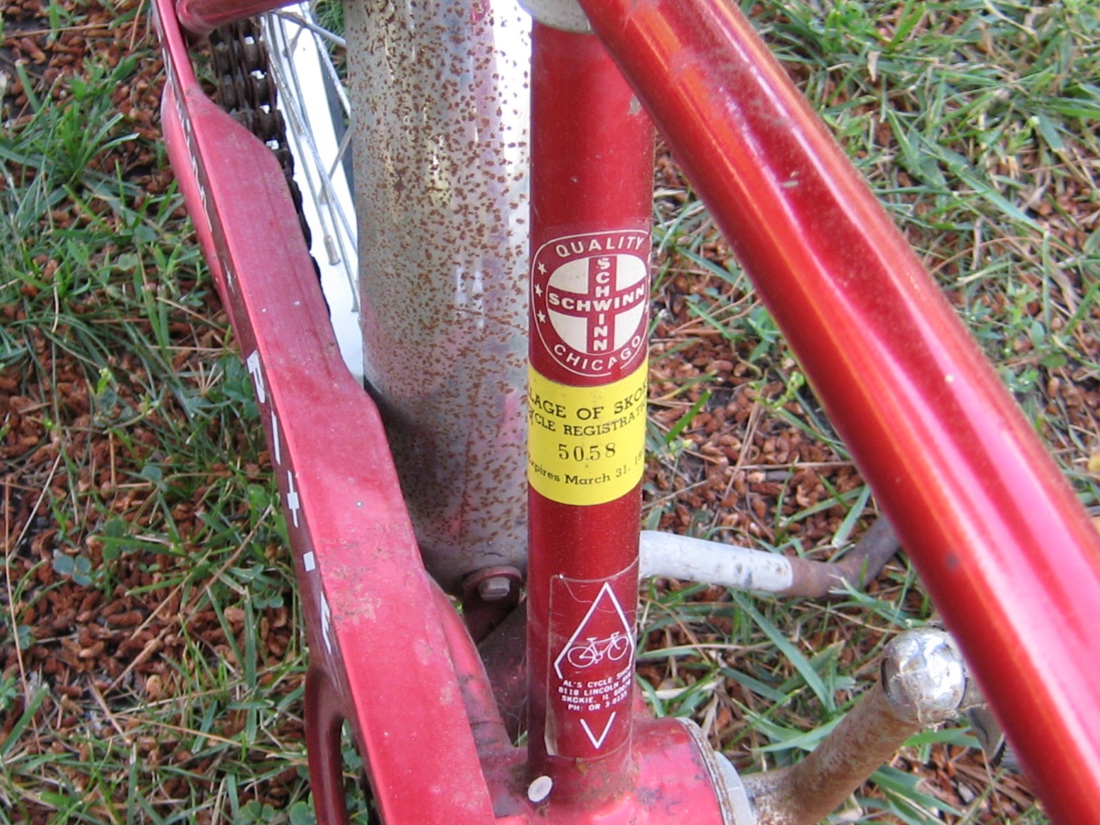 Vintage Schwinn Red Pixie Kids Bike Bicycle Original needs tires