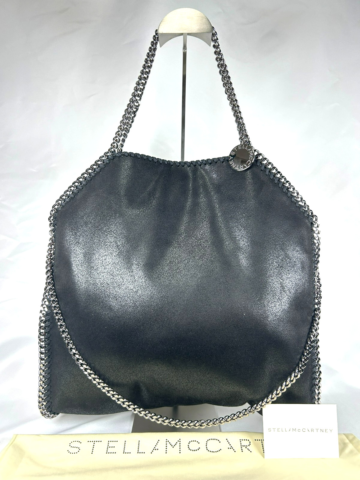 Stella McCartney Falabella Fold-Over Tote Shoulder Bag Black beautiful UK 122610