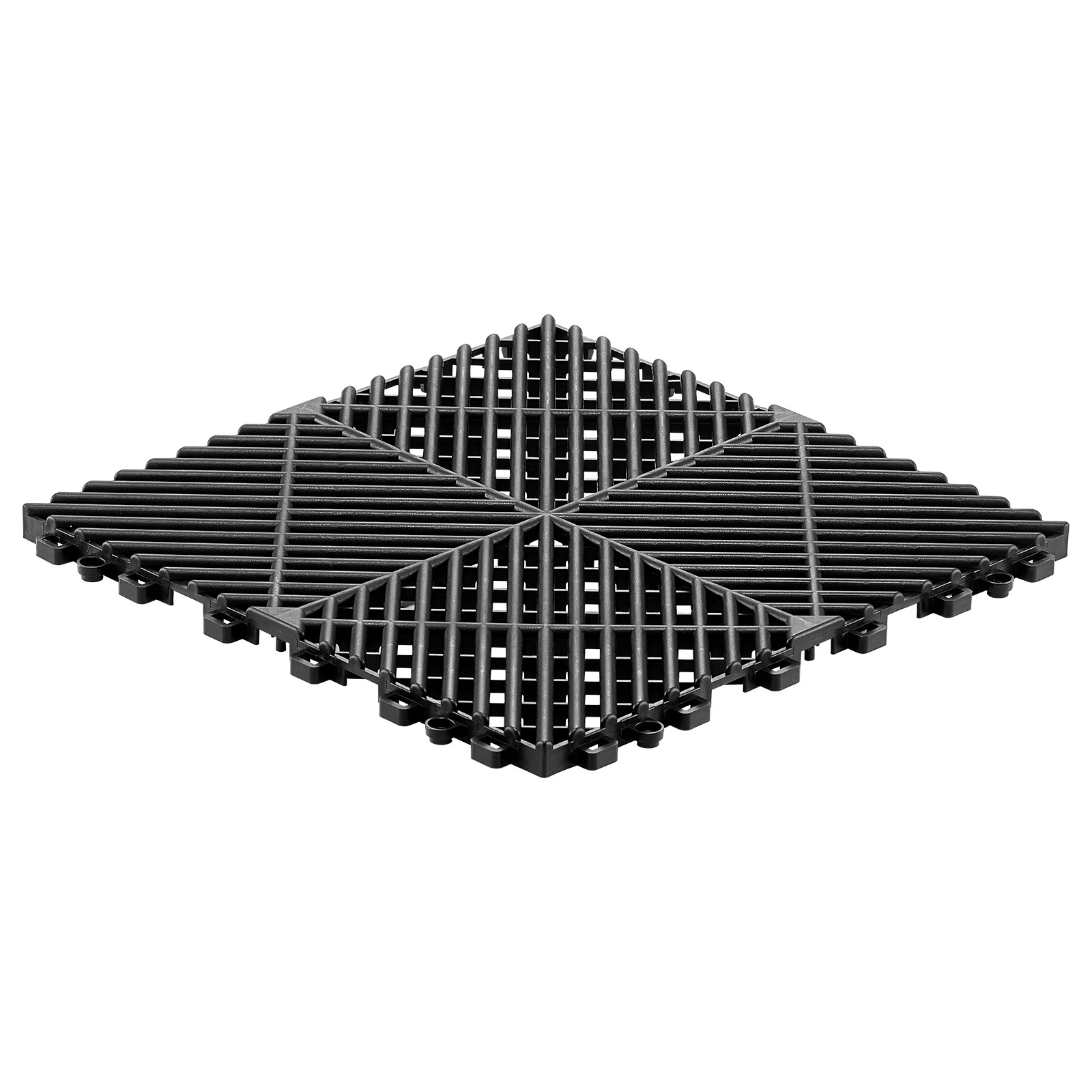VEVOR Interlocking Drainage Mats 12" x 12" PP Garage Floor Tiles Black 50 Pack