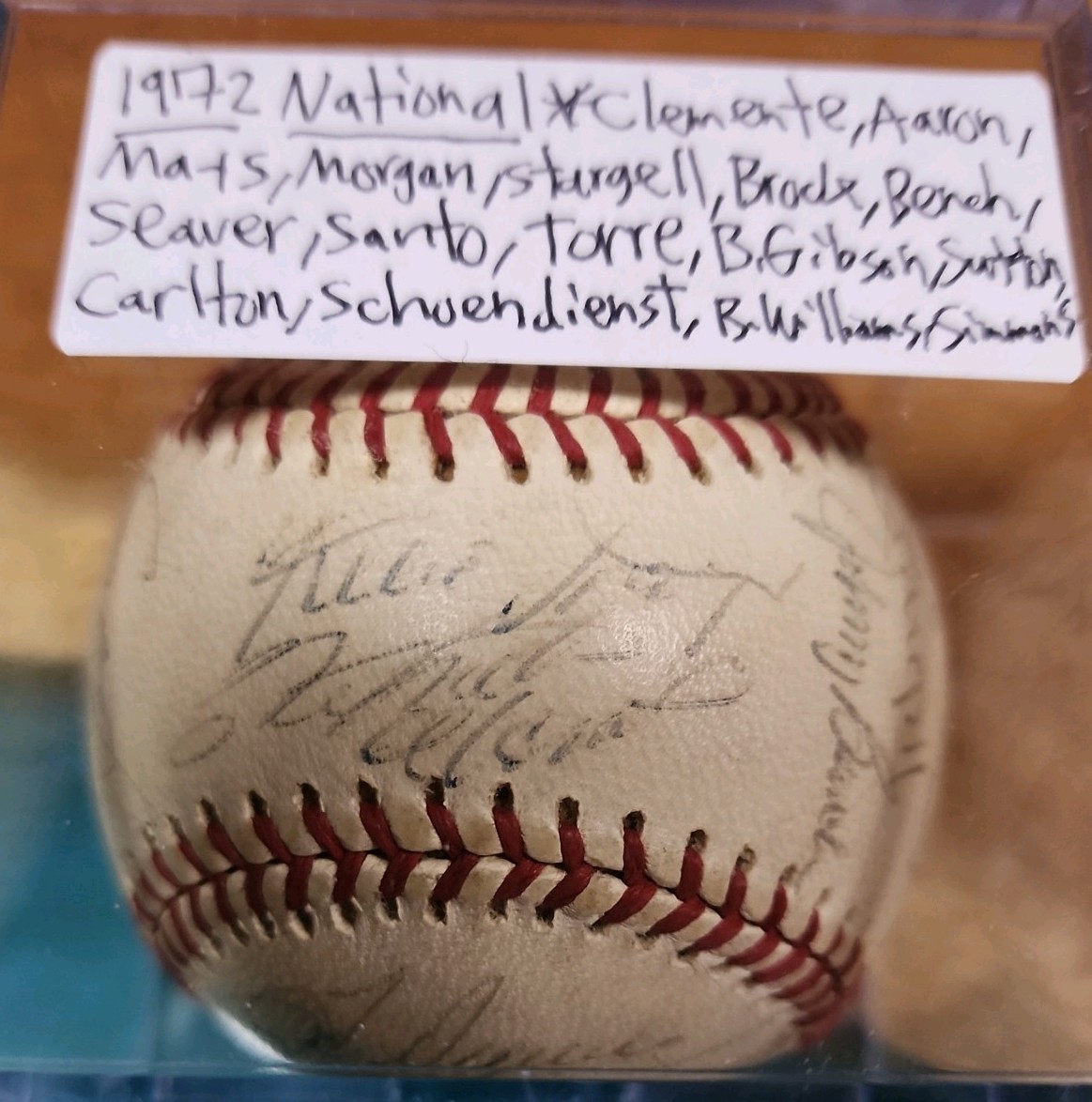 ⚾️1972 All-Star Team Signed Baseball! Clemente/Mays Sweet Spot! Hank Aaron*JSA⚾️