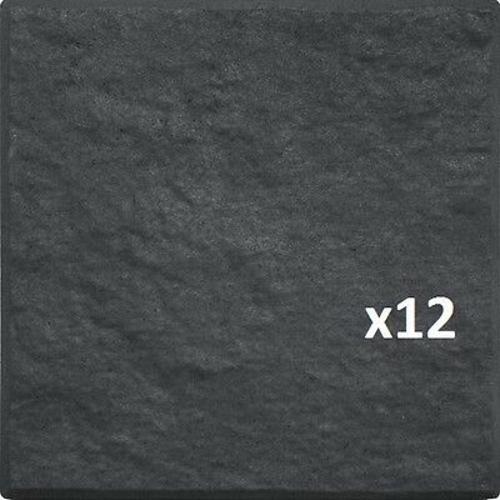 12" x 12" Stomp Stone Landscaping Patio Paver Recycled Rubber Faux Natural Slate