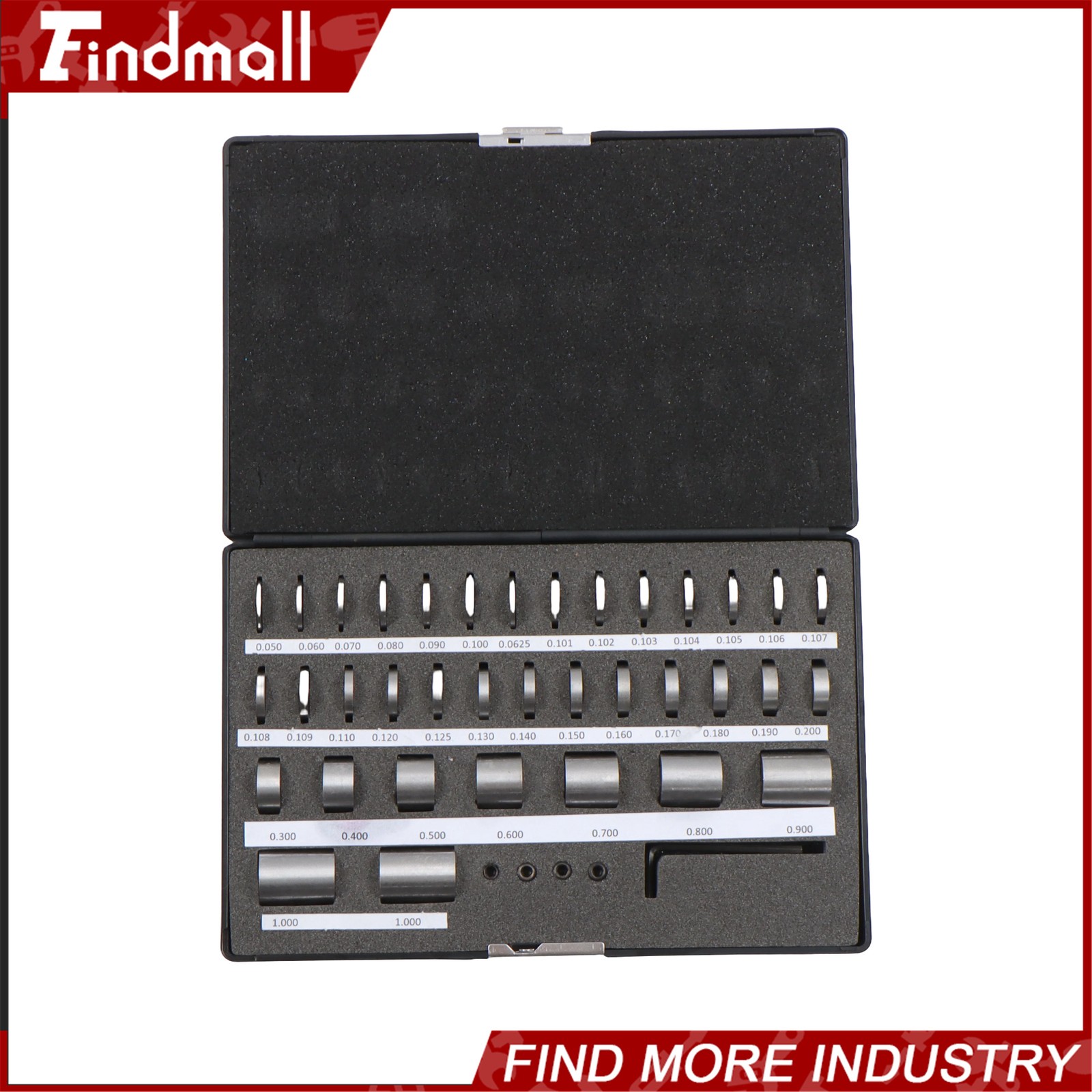 Findmall 0.050" to 1" 36 PCS Steel Round Space Gage Block Hardened Set