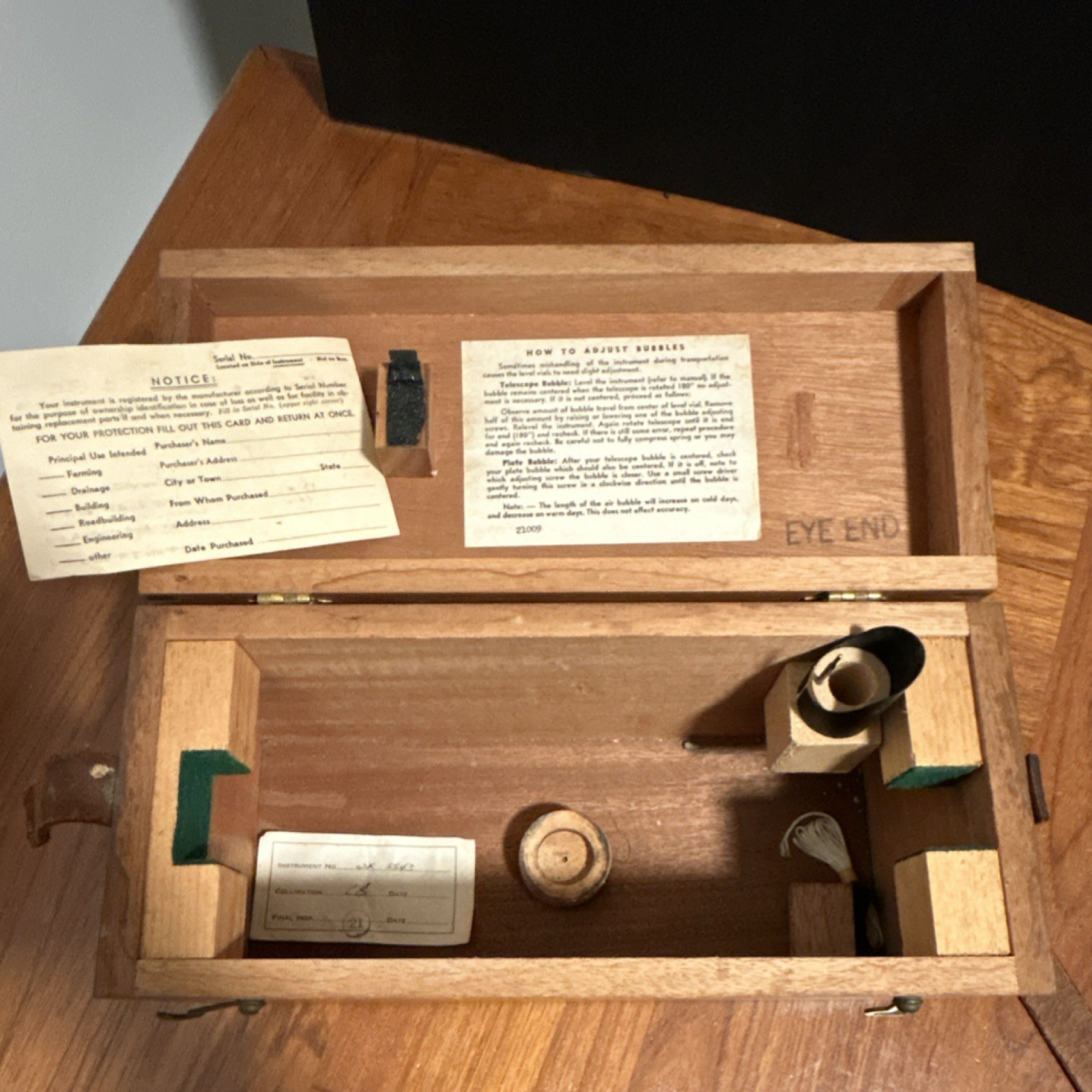 Berger 143A Transit-Level Engineering Instrument with Wooden Case and Manual