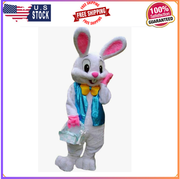 JIUYUE Easter Bunny Mascot Costume – Adult Fancy Dress