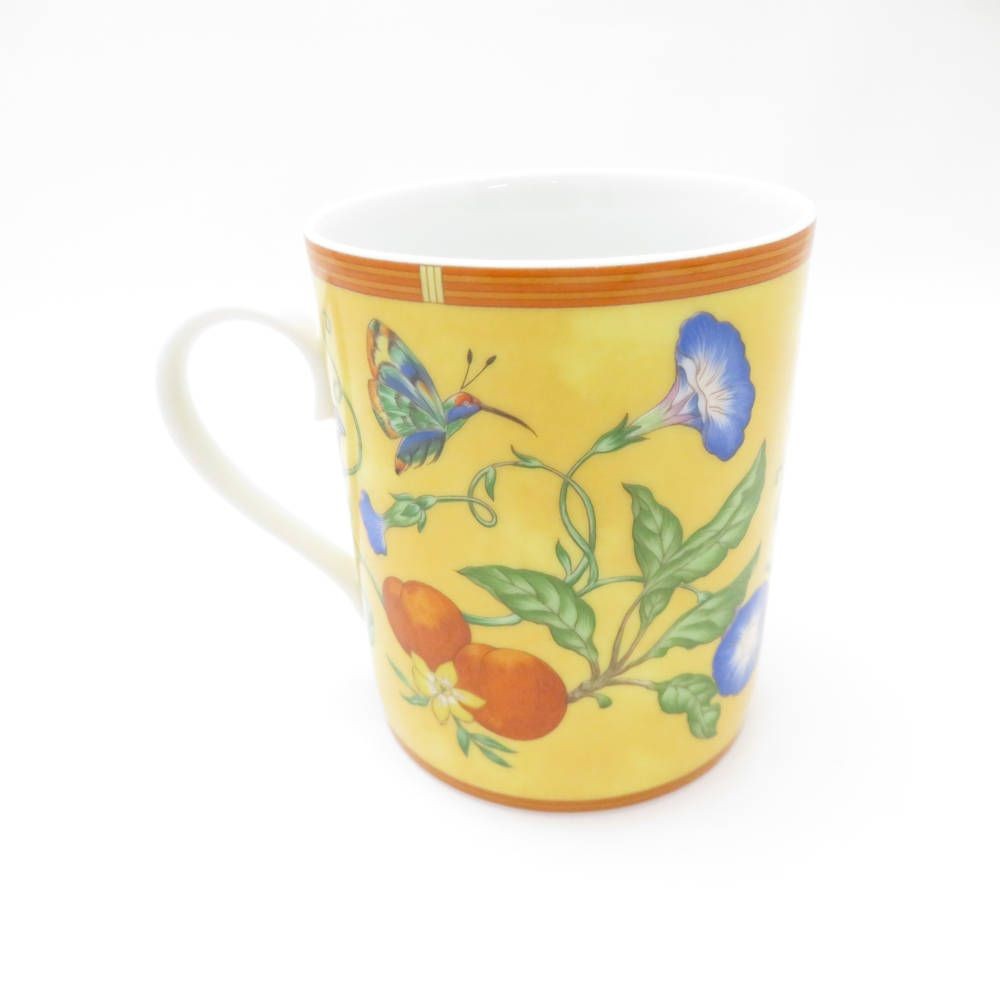 HERMES SC8745B1 Siesta Mug Flower Bird Fruit Ceramic Hand Painted 1pc