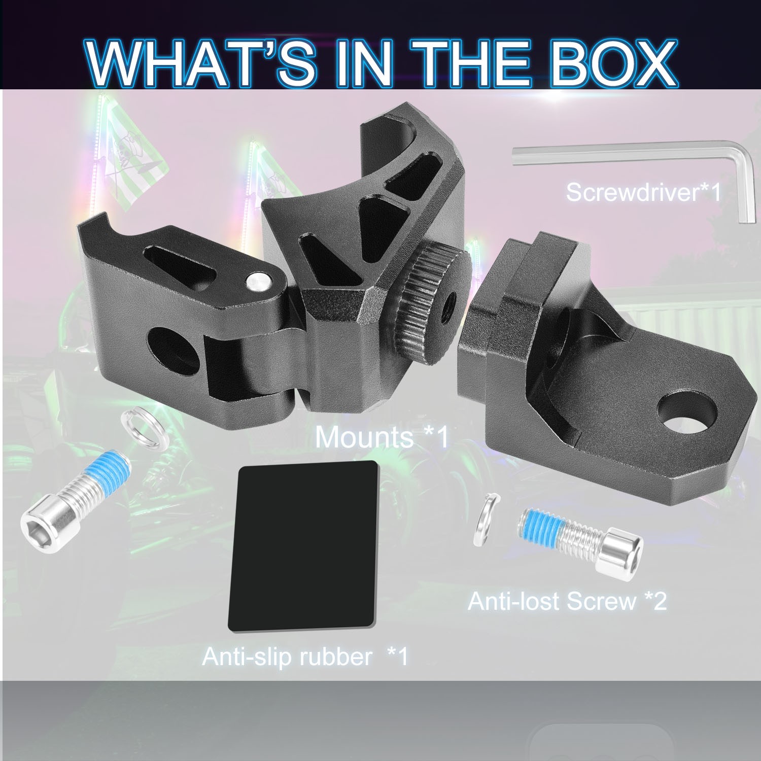 For Polaris Ranger CF-MOTO UTV LED Whip Light Mount Bracket Clamp Pro-fit Cage