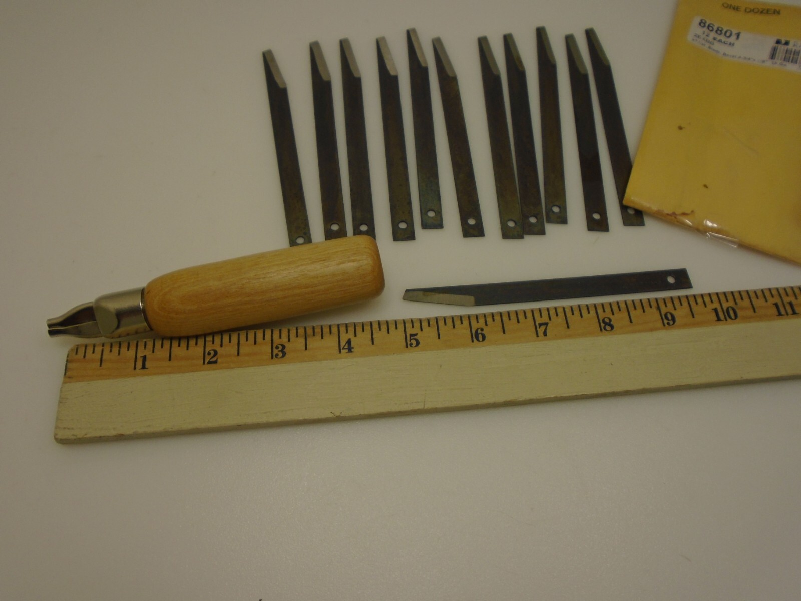 R Murphy Extension Blades (12) Bevel 2EXBB 4 3/4" x 3/8 inch 18ga 86801 & Handle