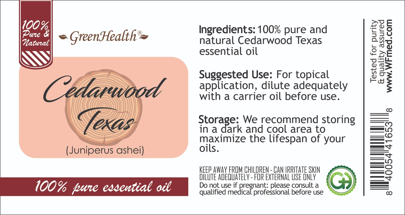 Cedarwood (Texas) Essential Oil 100% Pure Many Sizes Free Shipping