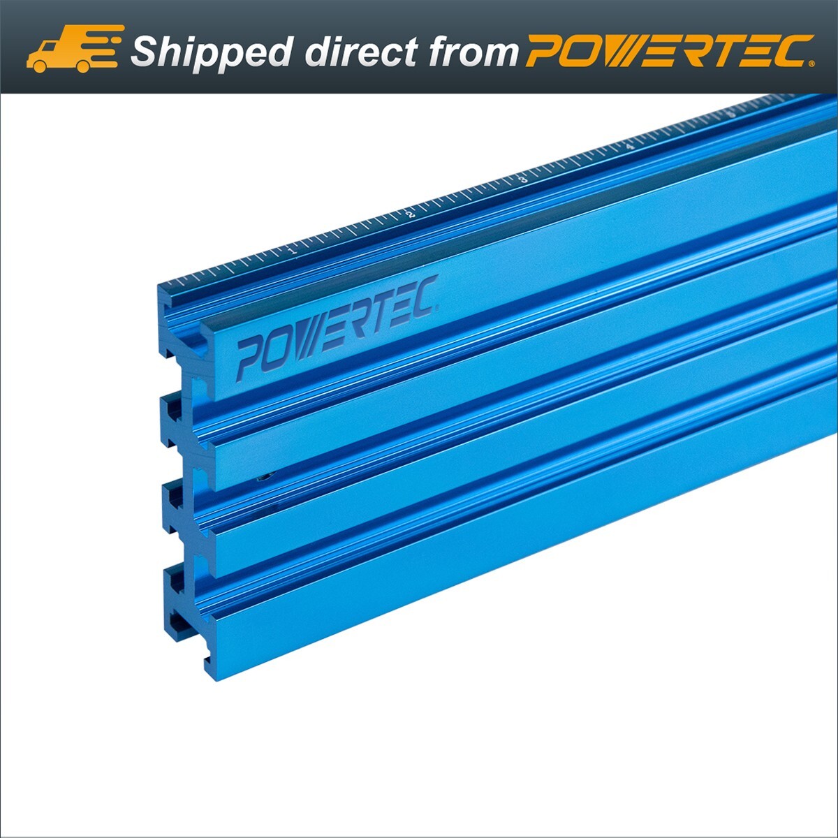 POWERTEC 3 x 24" Aluminum Multi T-Track Fence with Laser Measure Left to Right