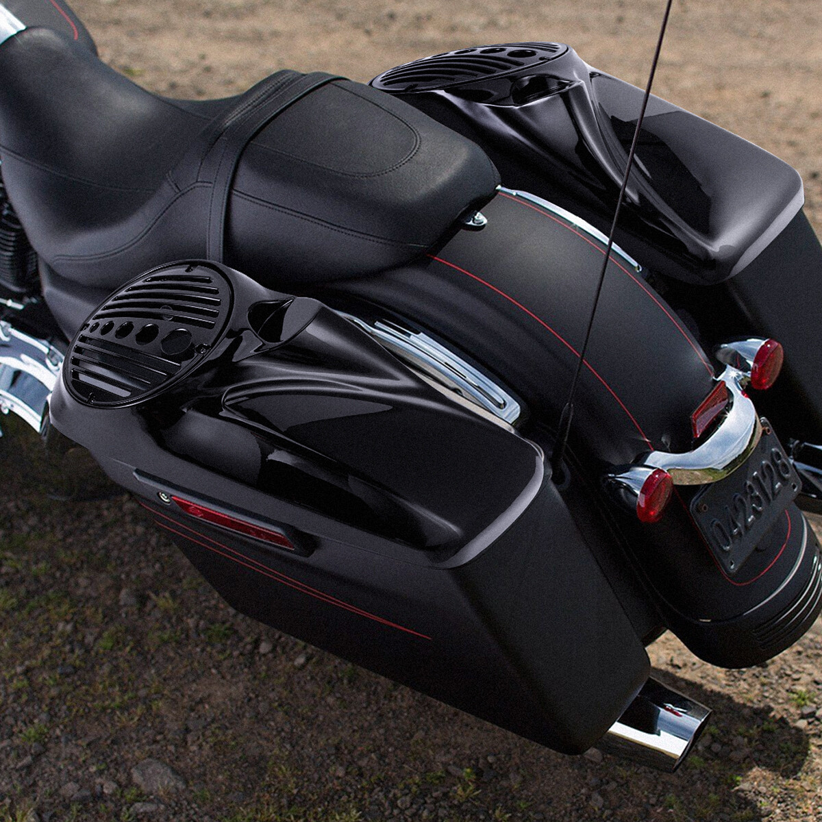 8inch Speaker Saddlebag Lids w/ Tweeter port For 14+ Harley Road King Road Glide