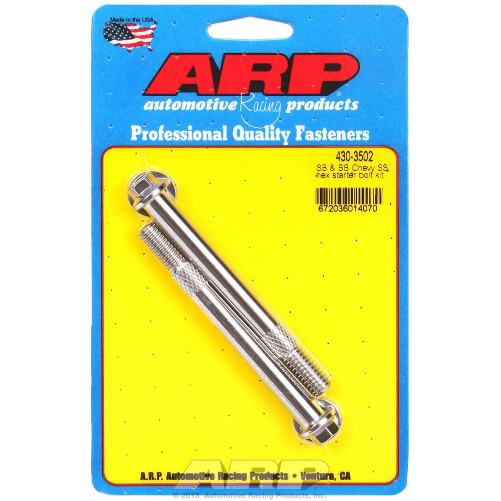 ARP Starter Bolt 430-3502; Hex Head Stainless 3.7 in. Long for SBC, BBC