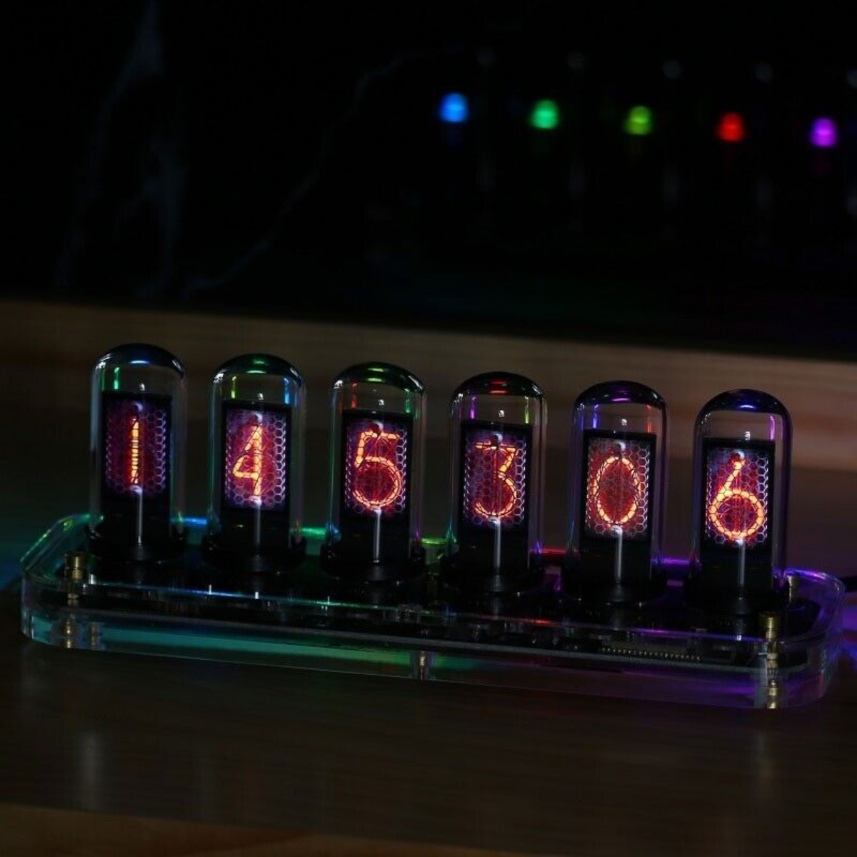 NovelLife Tube-RGB Pseudo Glow Tube Clock Desktop E-sports Room Decoration Gift