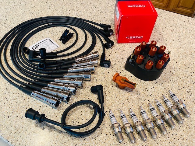 MERCEDES BENZ W107 450SL 380SL IGNITION TUNE UP KIT CAP ROTOR SPARK PLUG WIRE