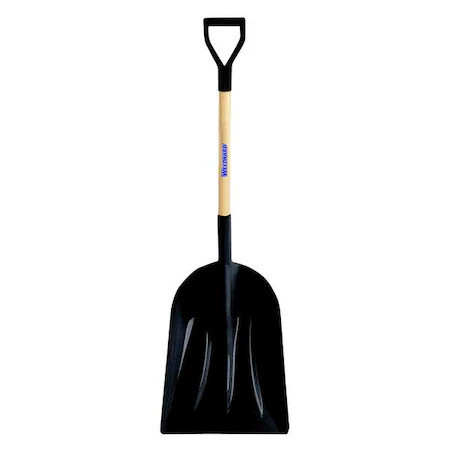 Westward 45Gv20 No. 12 Scoop Shovel, Plastic Blade, 30 In L Black Wood Handle