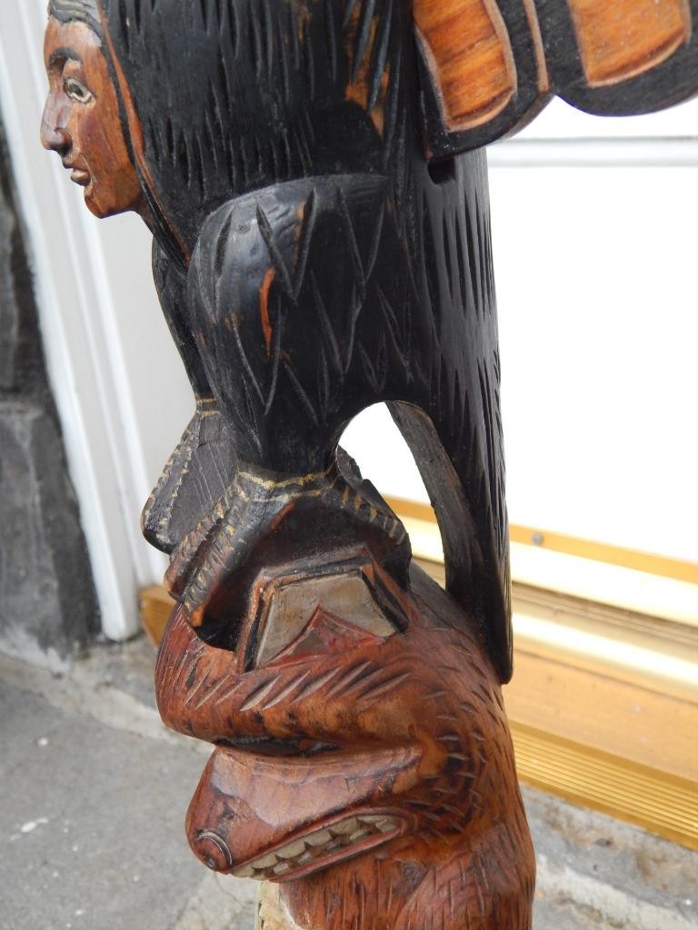 LARGE MUSEUM GRADE 4-5 FIGURE TLINGIT NWC INDIAN WOOD TOTEM POLE MODEL