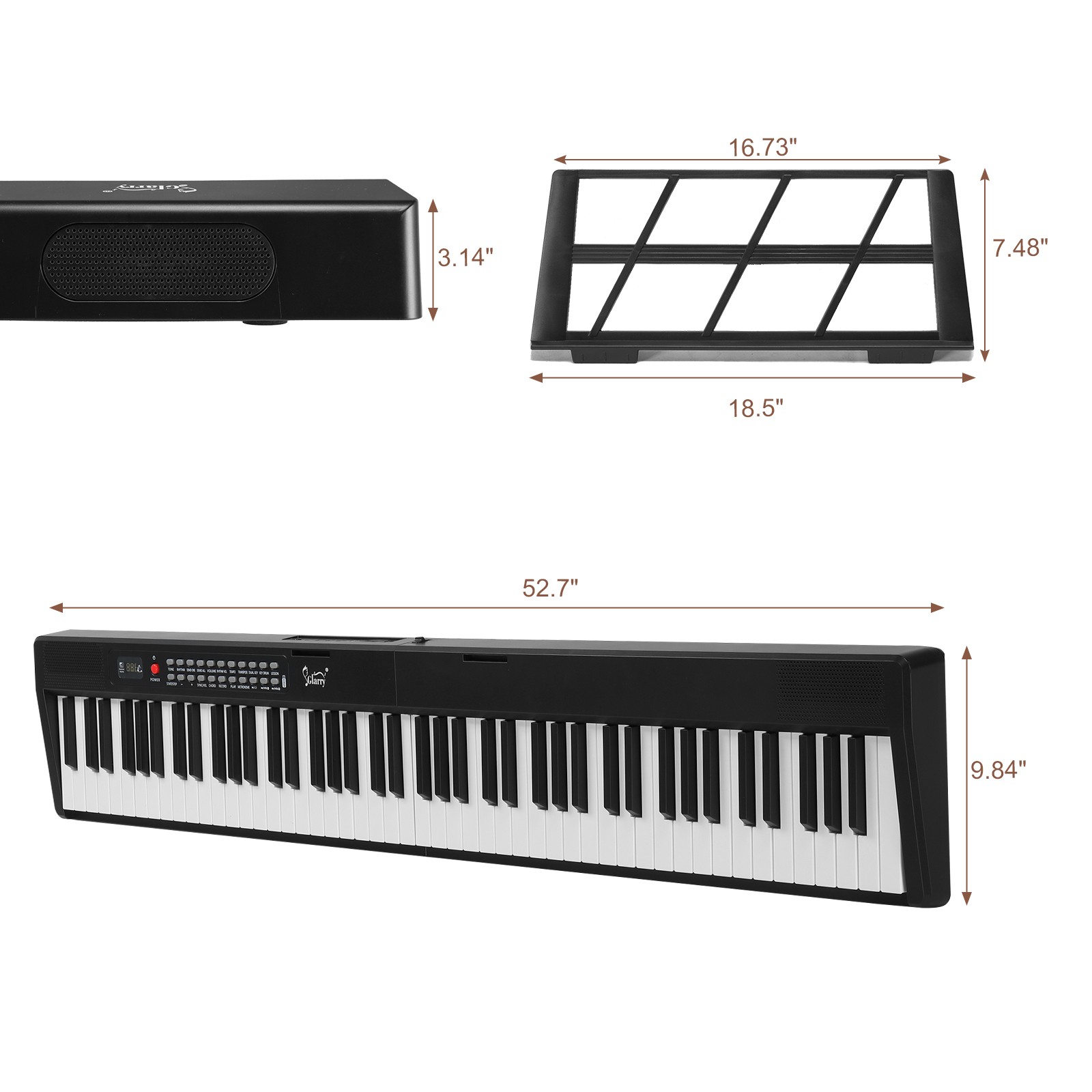 Glarry Folding 88-Key Semi-Weighted Digital Piano Electronic Keyboard+Bag