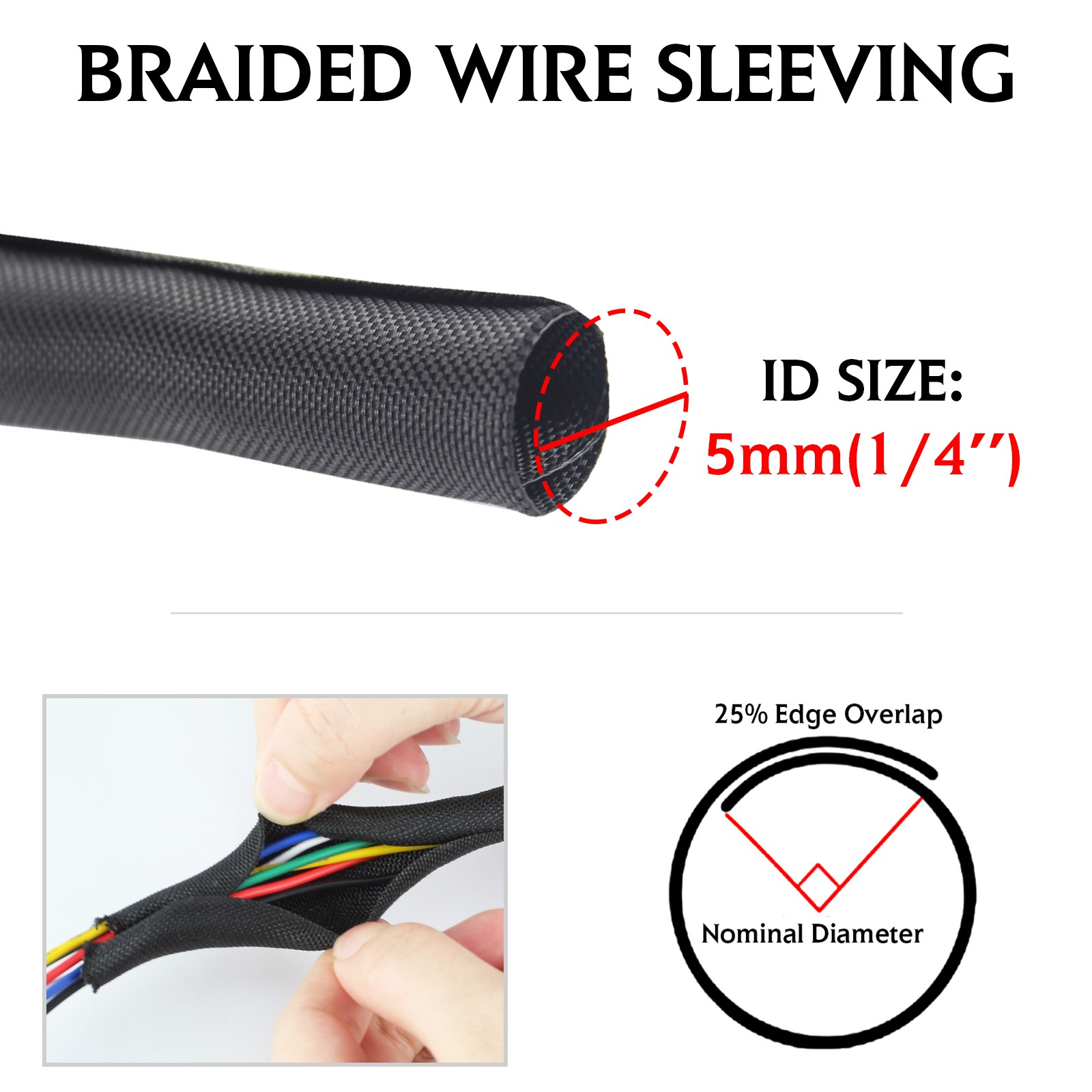 Automotive Split Loom Tubing Heat Resistant Wire Harness Cover 1/4" to 1" Sizes