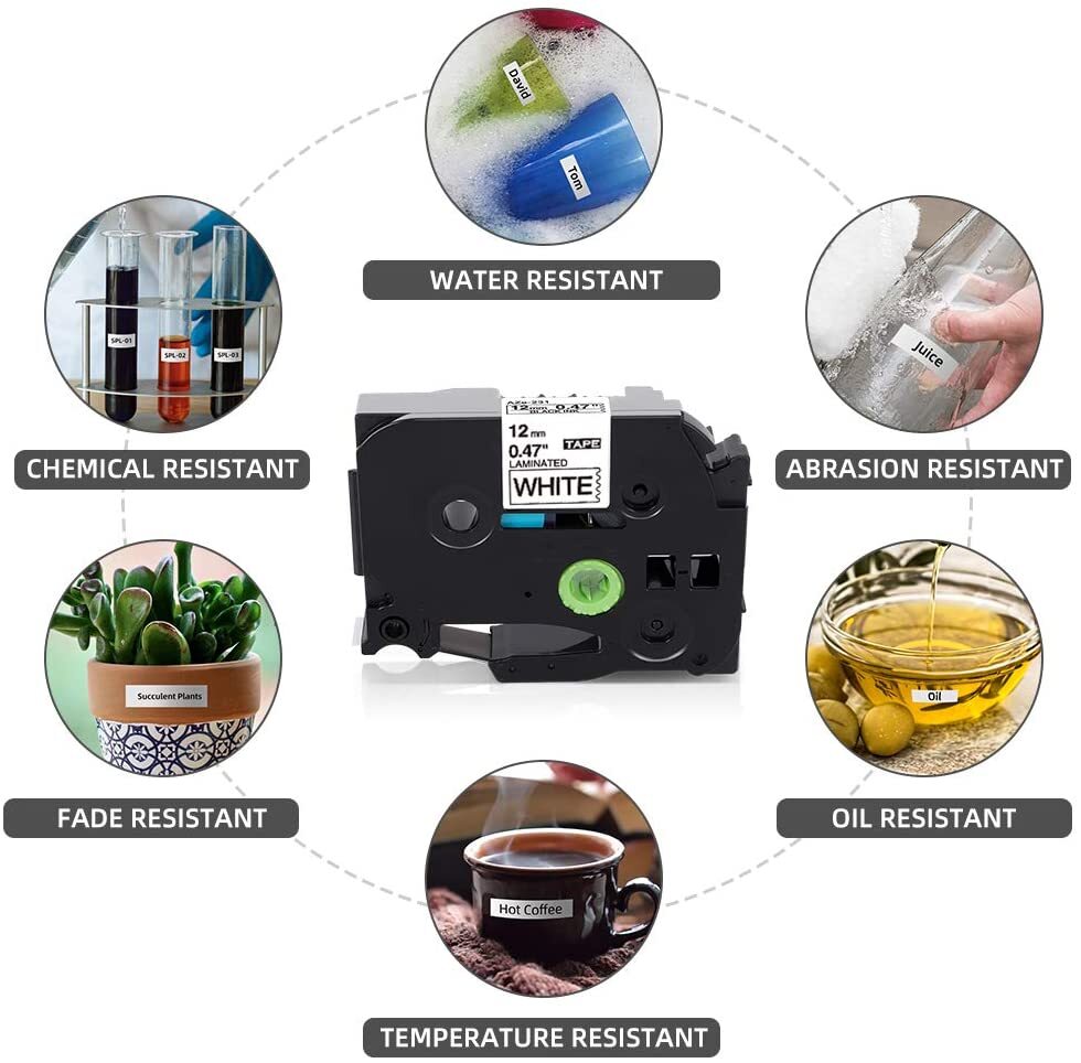 50PK Label Tape TZe-241 TZ-241 18mm For Brother P-Touch PT-1890C D450 P700 D600