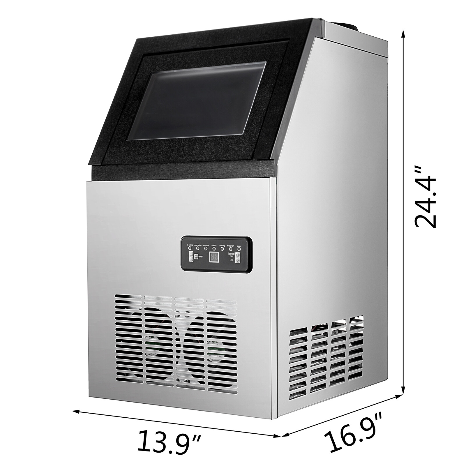 90 LBS/24H Commercial Ice Maker Built-in Freestand Ice Cube Machine Coutertop