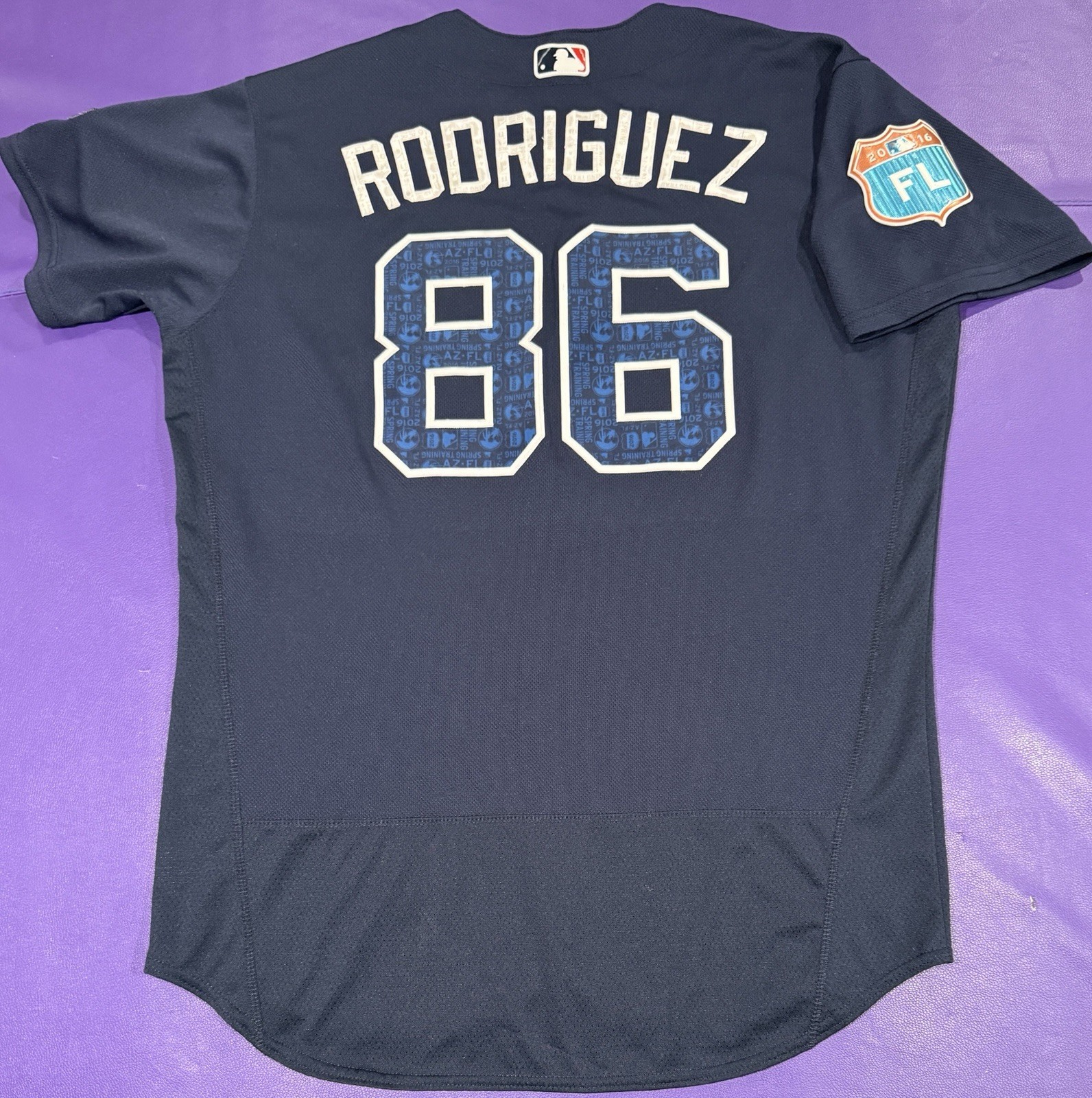 Game Used Atlanta Braves Jerseys 2016 Steven Rodriguez #86 Majestic Jersey 48