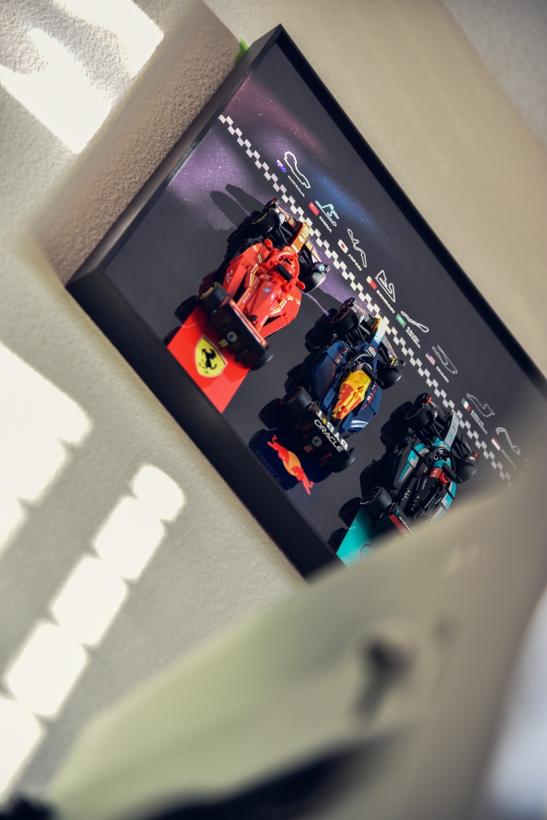 43" Aluminum Display wall mount for Entire LEGO Speed Champions F1 Collection