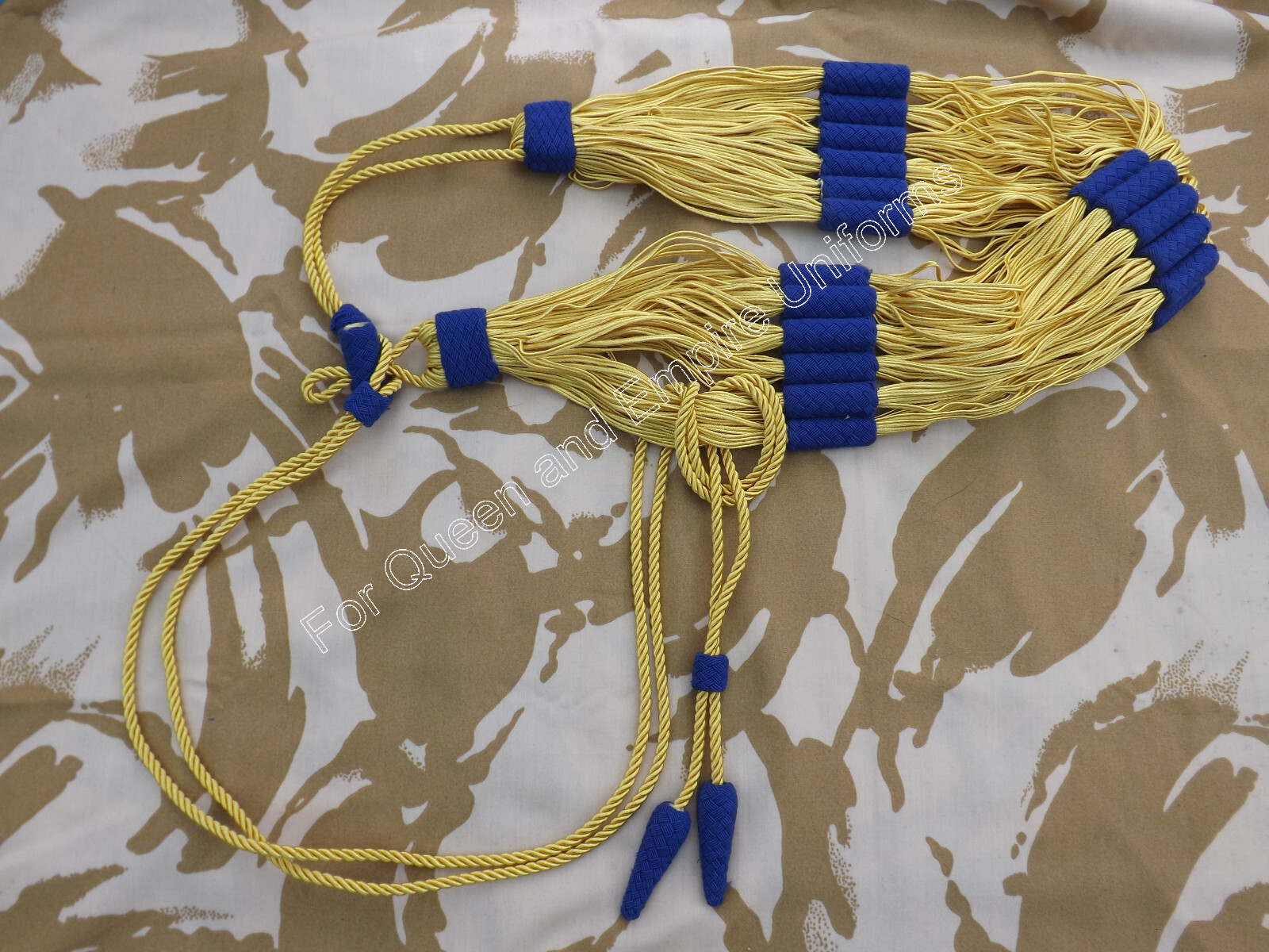 Repro Napoleonic Brunswick Hussar Barrel sash belt Blue on Yellow