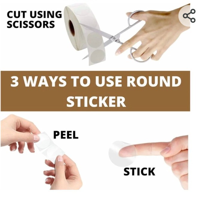 100 pcs Clear Transparent Retail Package Seals 1 INCH round Circle Seal Sticker