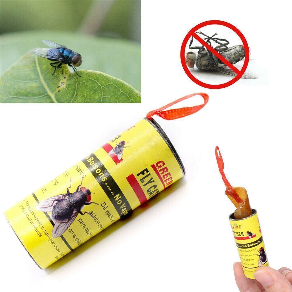 8/16 Rolls Insect Bug Fly Glue Paper Catcher Sticky Flies Trap Ribbon Tape Strip