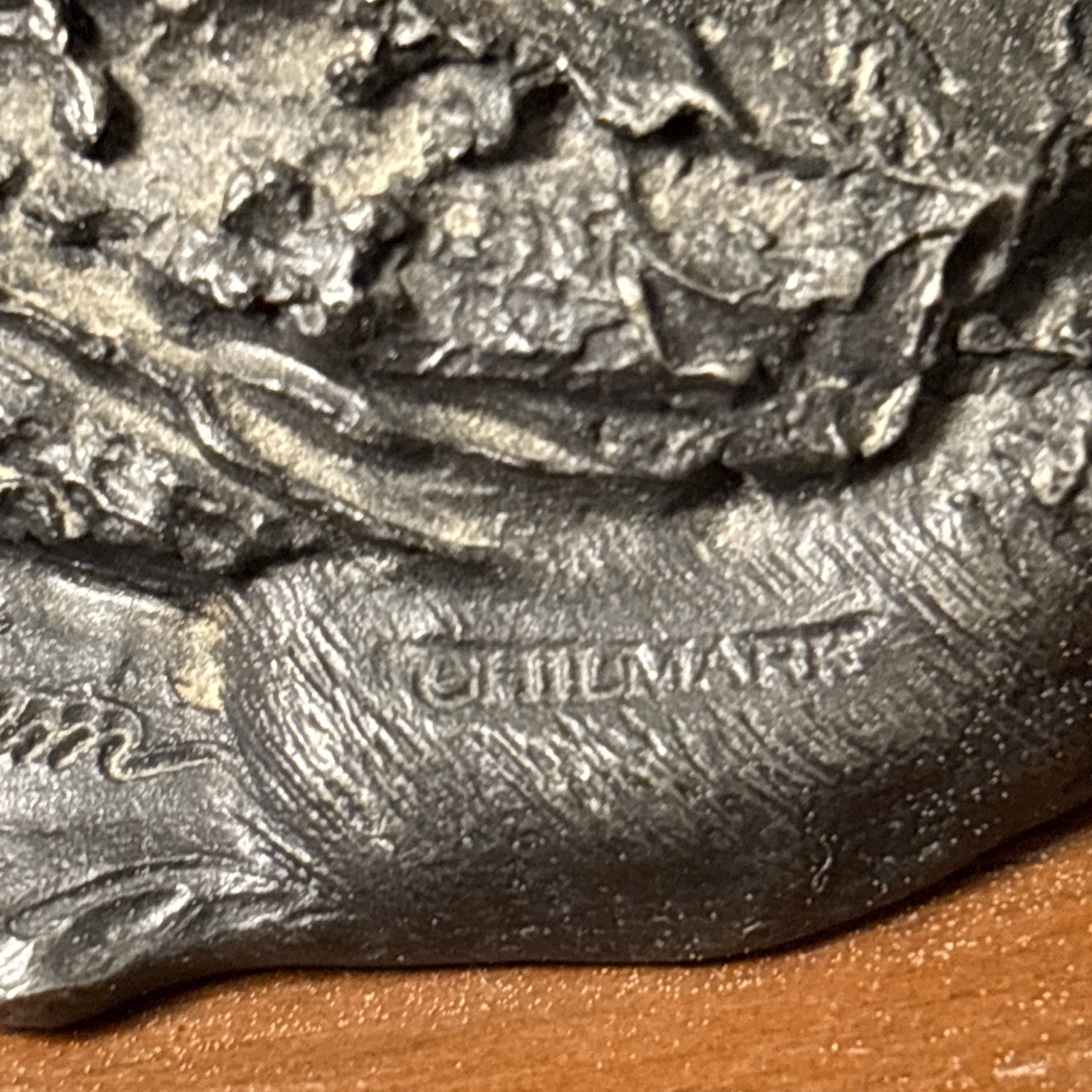 "Gaine's Mill" Civil War Sculpture FJ Barnum 1989 Ltd Ed #1184/2500 Pewter Wood