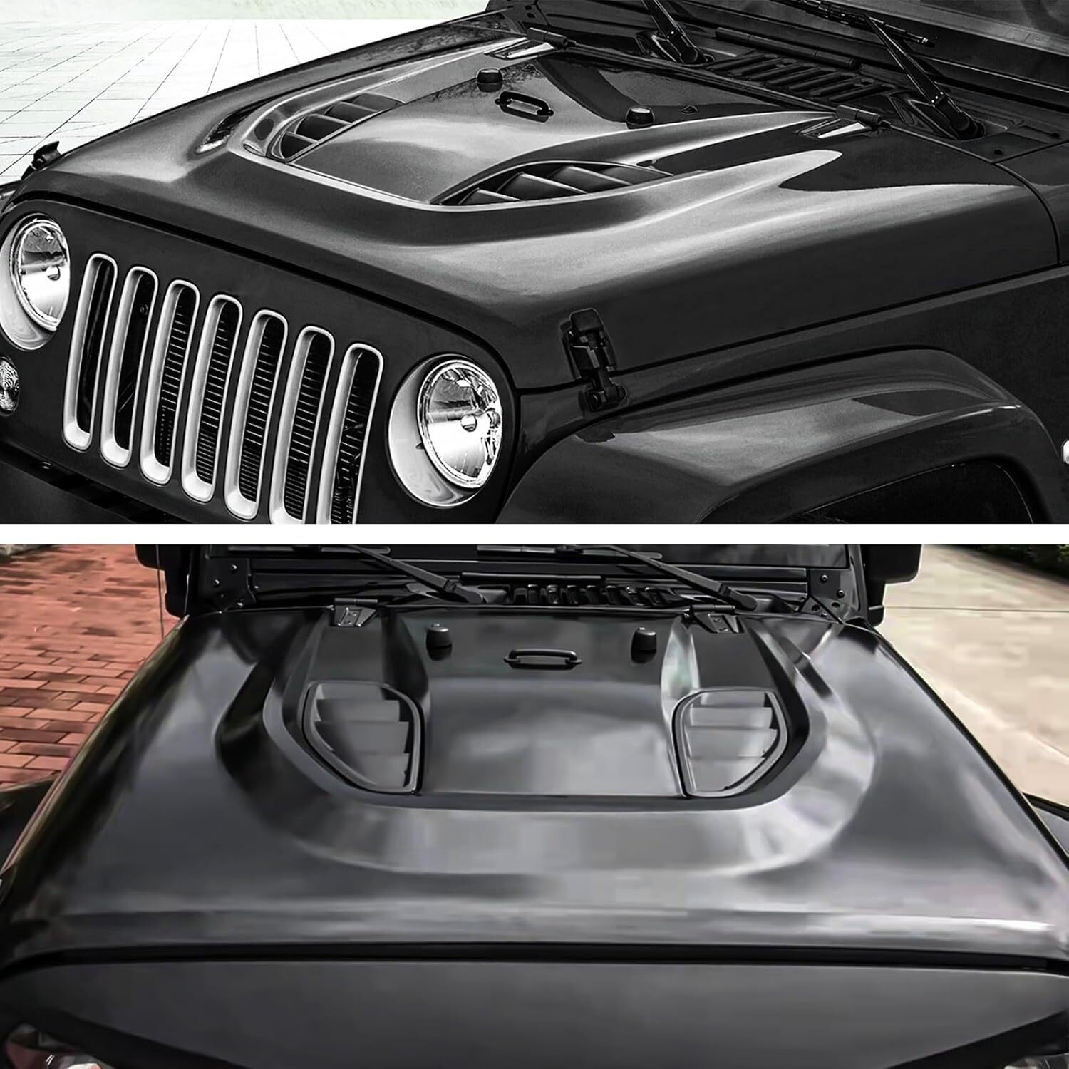For 2007-18 Jeep Wrangler JK JKU Metal Replacement Hood 10th Anniversary Style