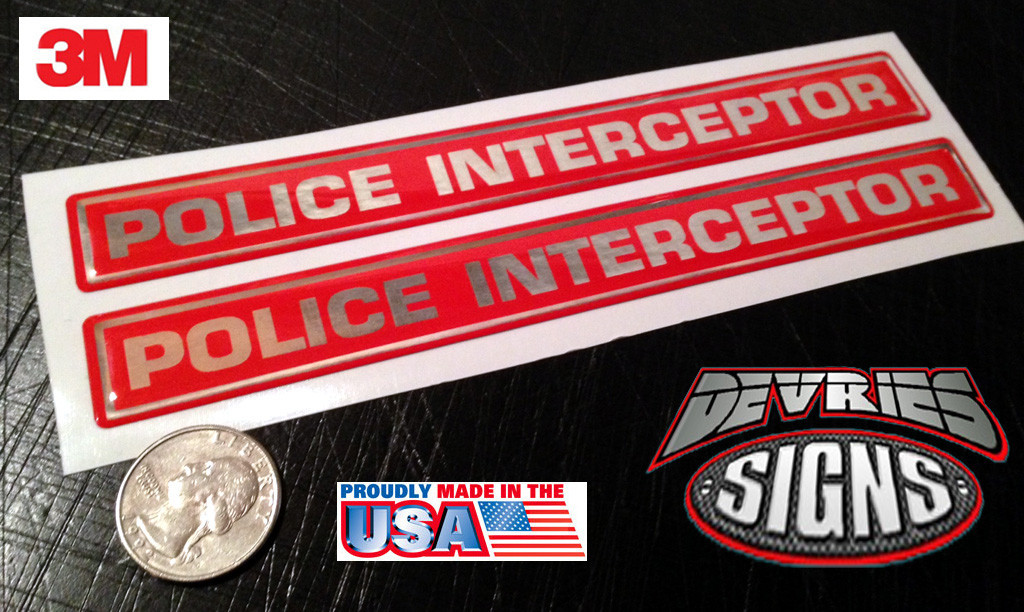Domed FIRE INTERCEPTOR PURSUIT VEHICLE emblems fire fighter badges 3M