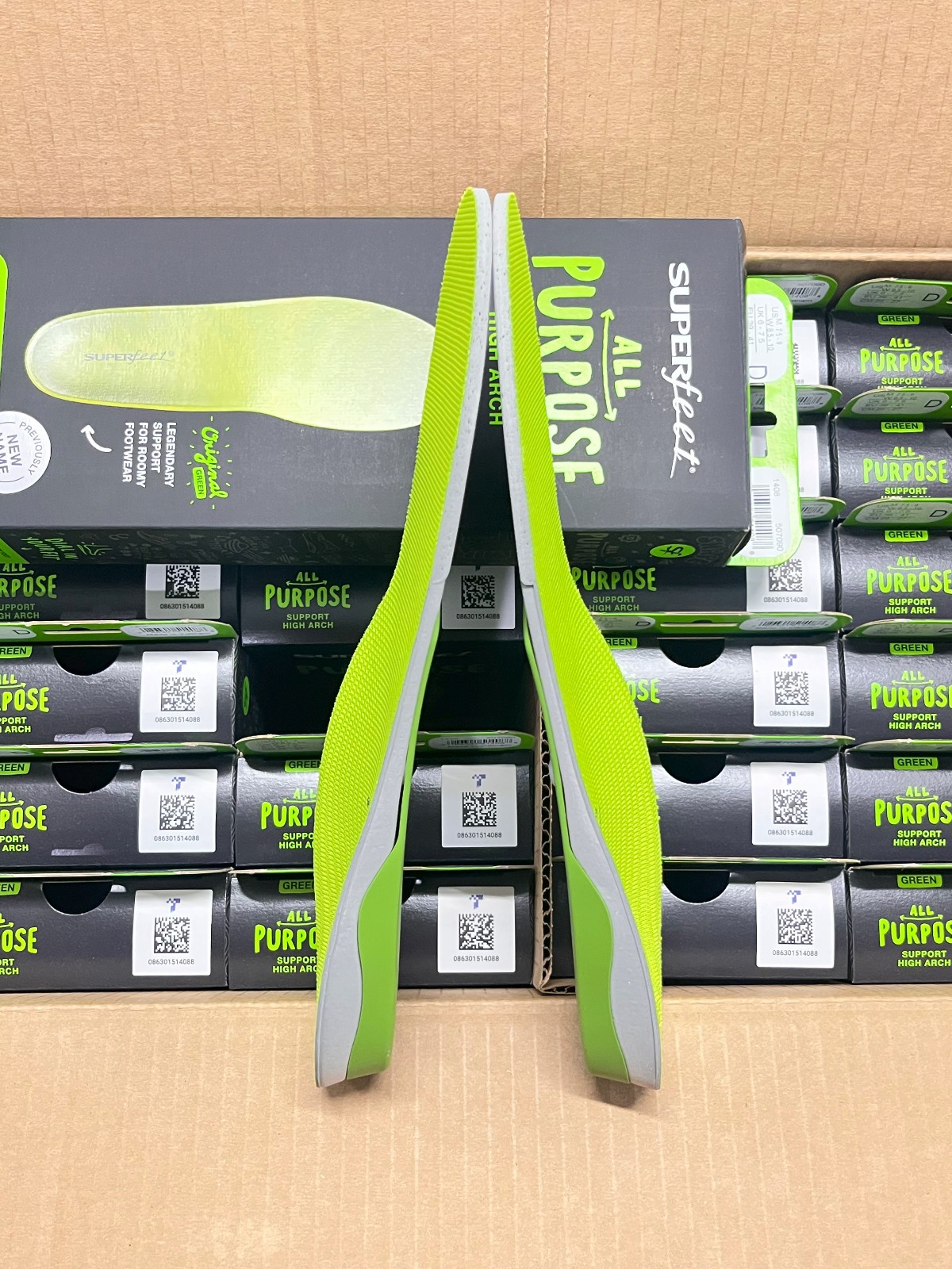 Superfeet ALL PURPOSE SHOE Insoles inserts, Green D Men 7.5-9 / Women 8.5-10