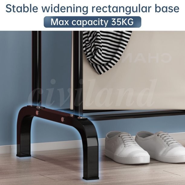 Heavy Duty Clothing Garment Rack Rolling Double Rails Clothes Organizer Hanger