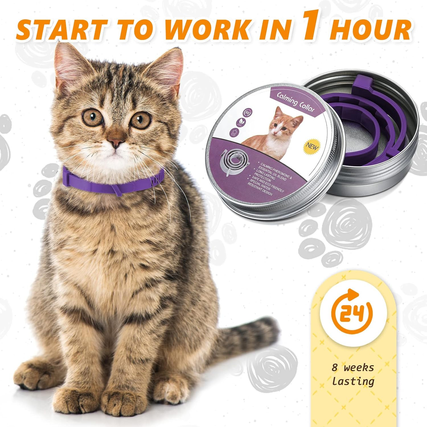 Sentry Industries Calming Collar for Cats 3Ct Purple Assorted Sizes 3 Pack