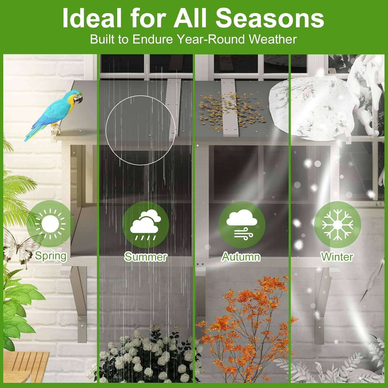 Petscosset Cat Window Box Catio Outdoor Cat Enclosure All-Weather Use