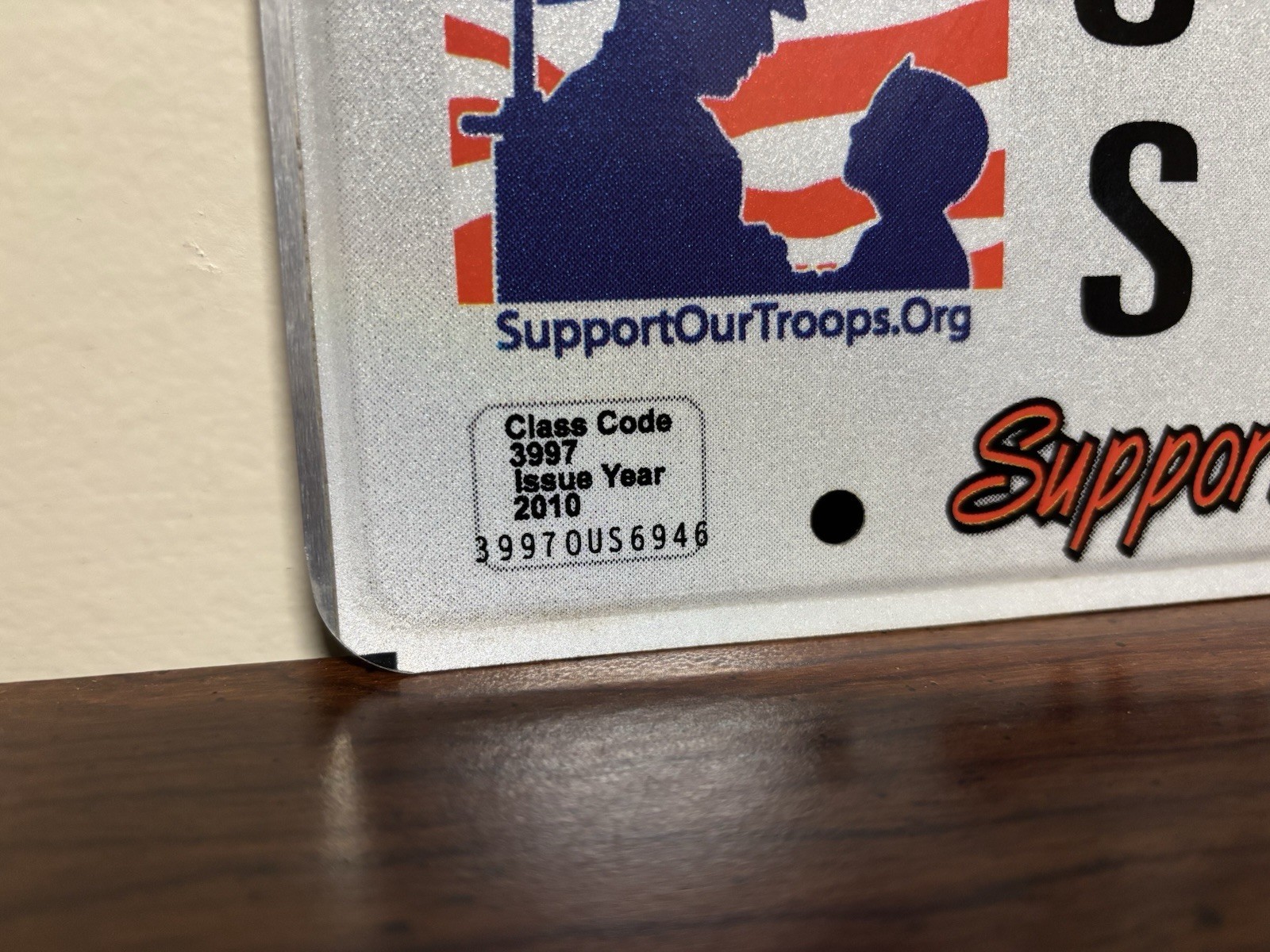 2010 RARE Original Tennessee Support Our Troops License Plate US 6946