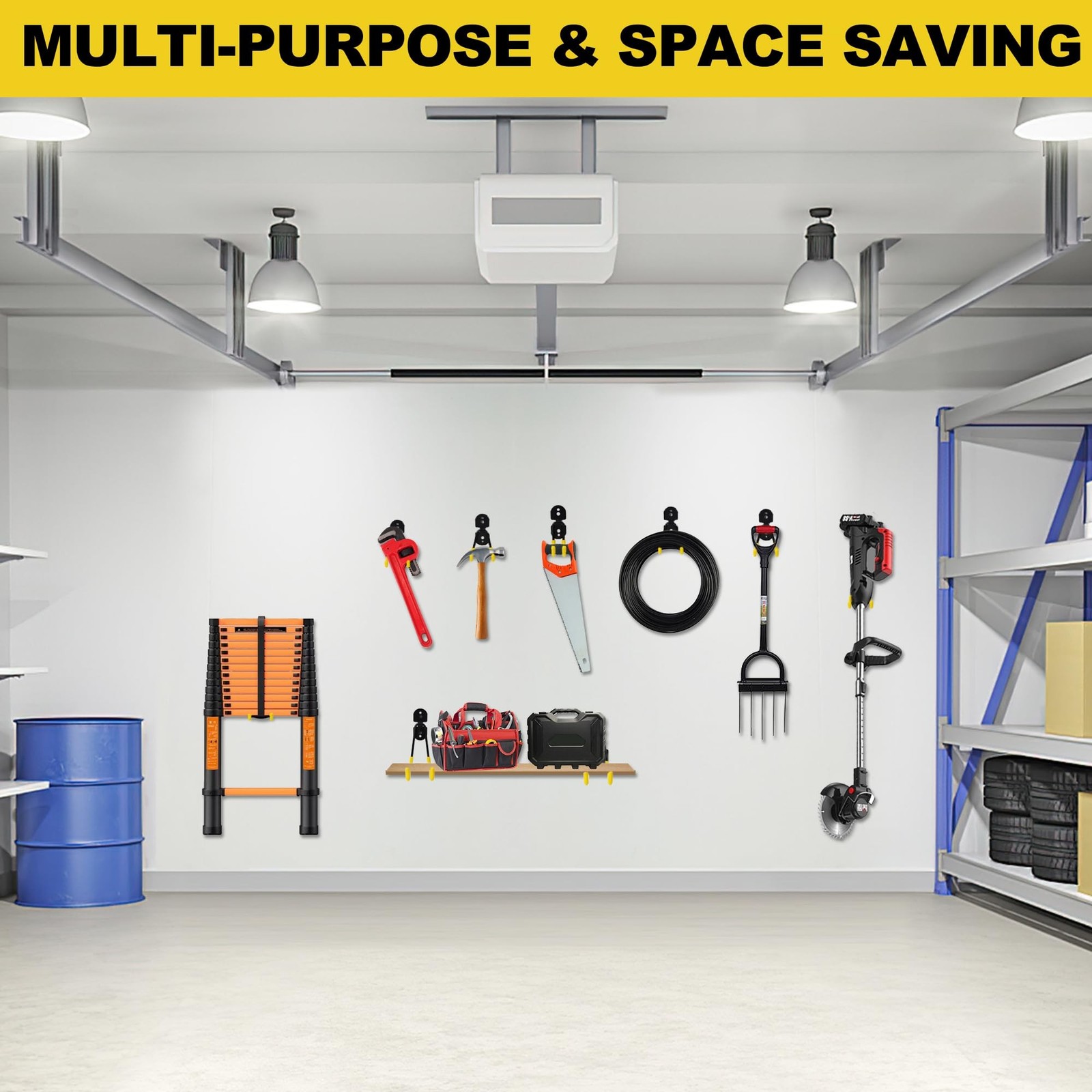 11 Inch Garage Hooks Heavy Duty, 4 Pack Large Garage Storage Utility Hooks, W...