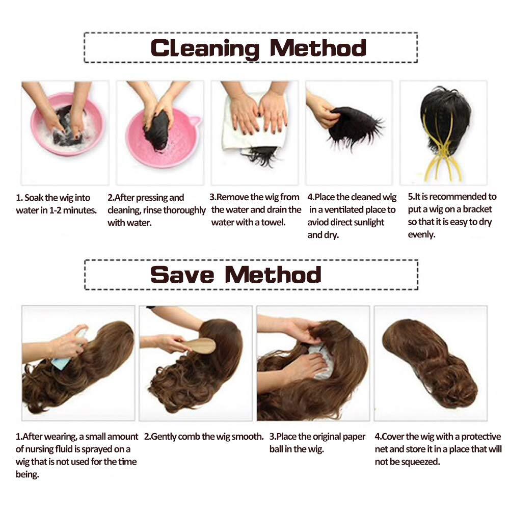 Men's Short Brown Wig Natural Fluffy Synthetic Hair Wig Heat Resistant Daily USA